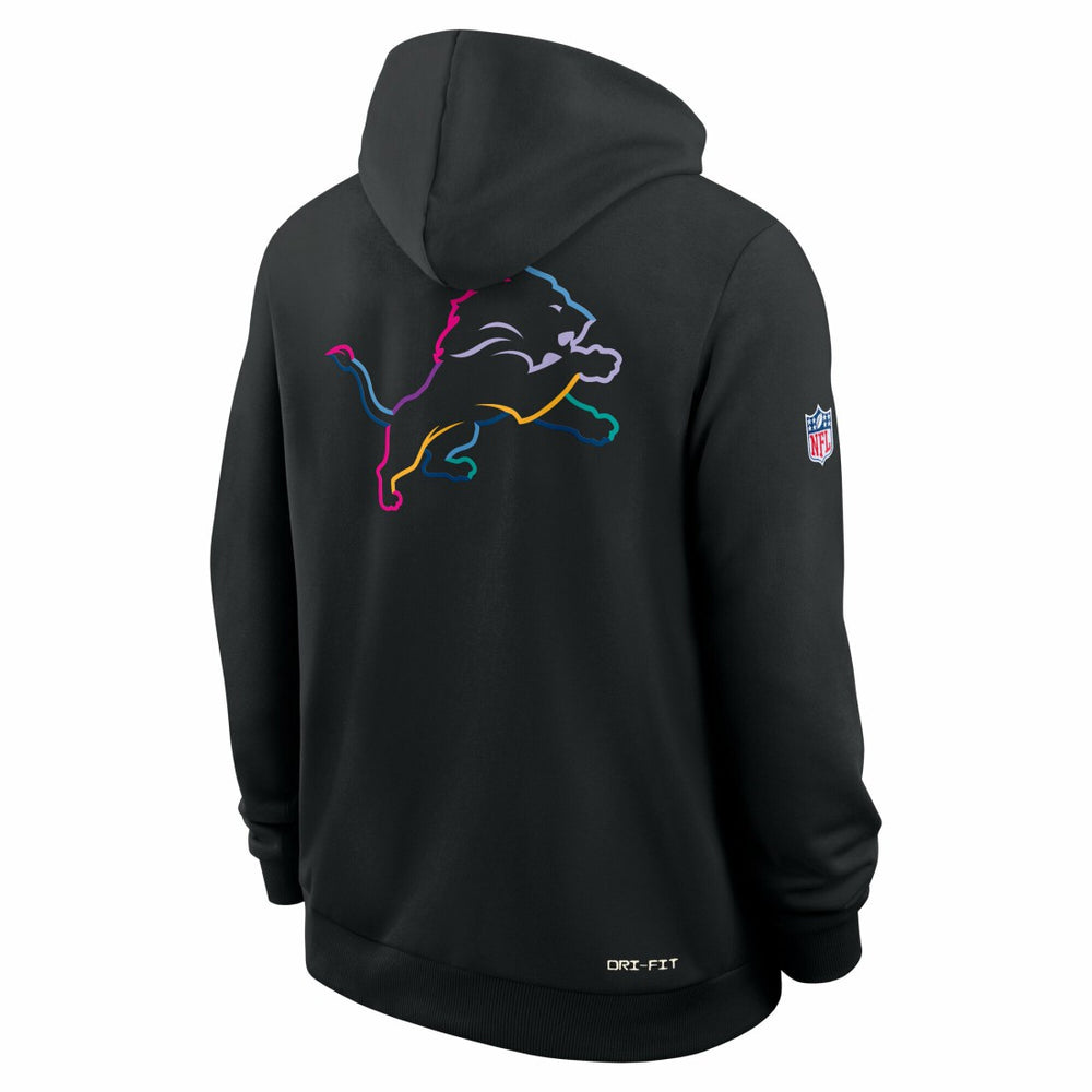 Detroit Lions Tall 2025 NFL Crucial Catch Sideline Standard Issue Dri-FIT Hoodie Black - Nike