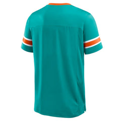 Miami Dolphins Hometown Premium Hashmark V-Neck T-Shirt Aqua - Fanatics