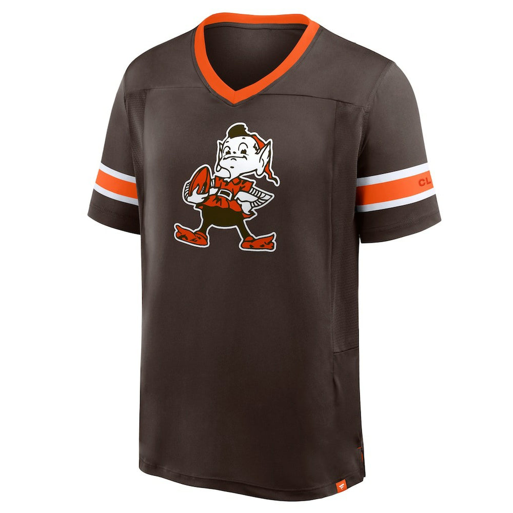 Cleveland Browns Hometown Premium Hashmark V-Neck T-Shirt Brown - Fanatics