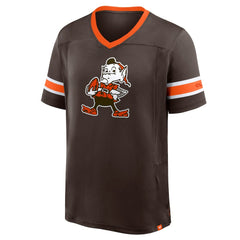 Cleveland Browns Hometown Premium Hashmark V-Neck T-Shirt Brown - Fanatics