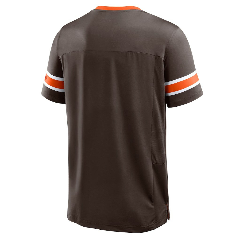 Cleveland Browns Hometown Premium Hashmark V-Neck T-Shirt Brown - Fanatics