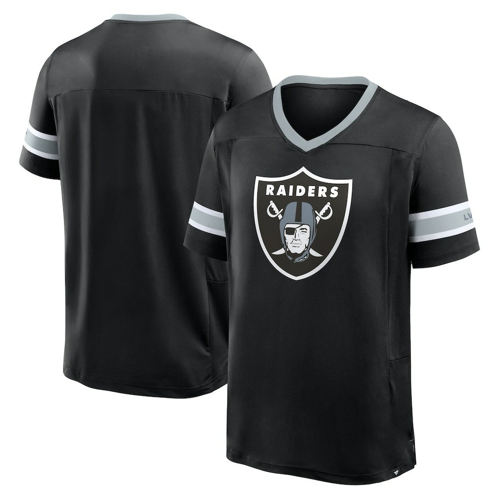 Las Vegas Raiders Hometown Premium Hashmark V-Neck T-Shirt Black - Fanatics