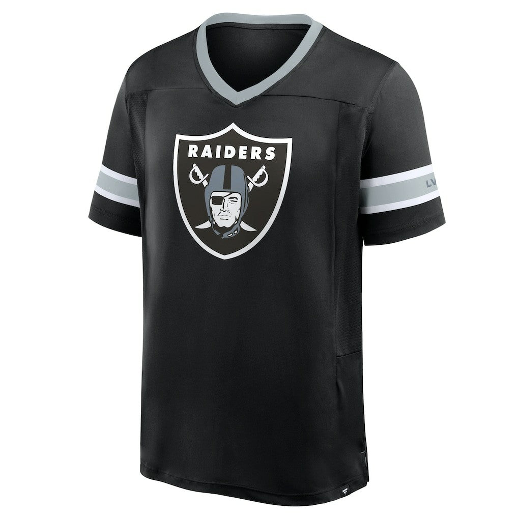 Las Vegas Raiders Hometown Premium Hashmark V-Neck T-Shirt Black - Fanatics