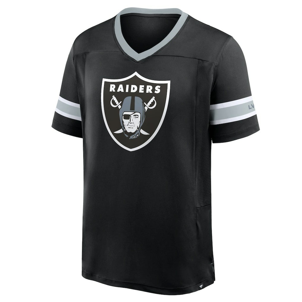 Las Vegas Raiders Hometown Premium Hashmark V-Neck T-Shirt Black - Fanatics