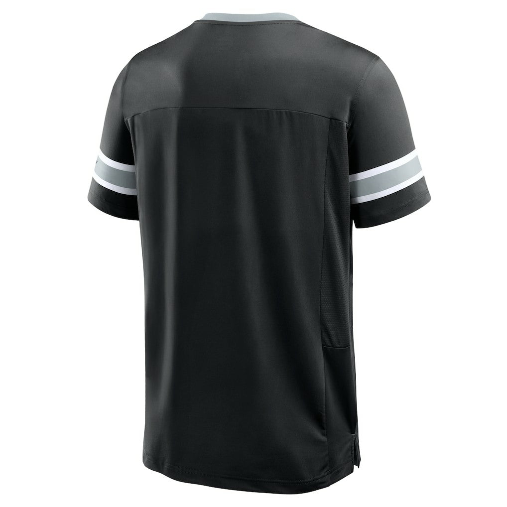 Las Vegas Raiders Hometown Premium Hashmark V-Neck T-Shirt Black - Fanatics