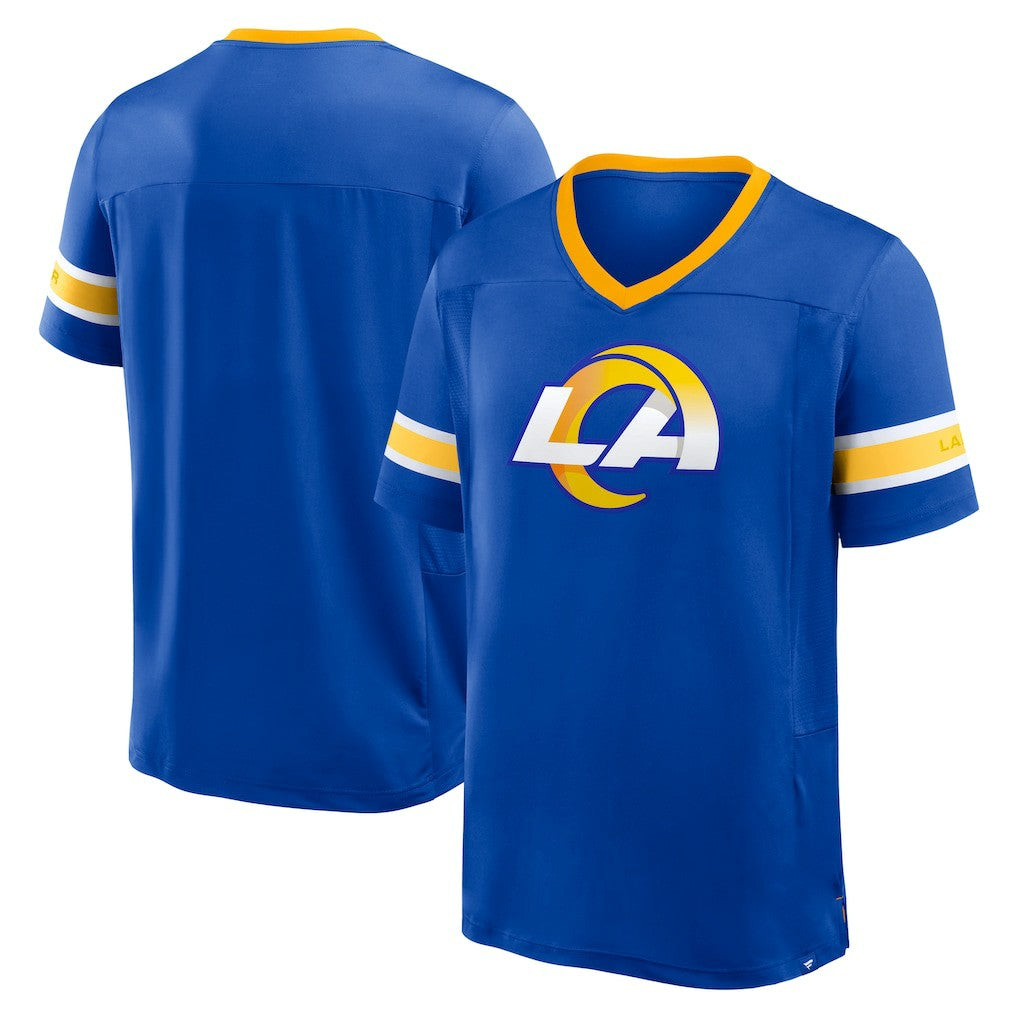 Los Angeles Rams Hometown Premium Hashmark V-Neck T-Shirt Royal - Fanatics
