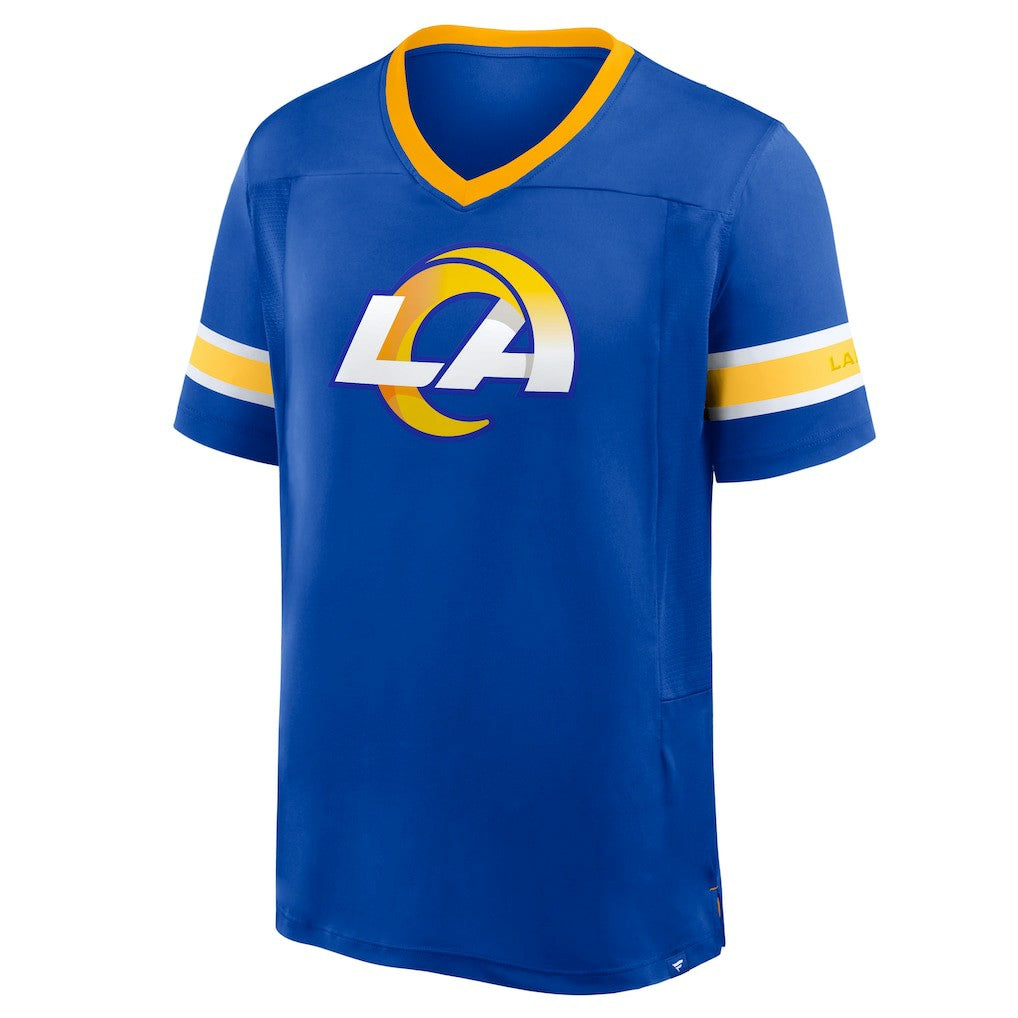 Los Angeles Rams Hometown Premium Hashmark V-Neck T-Shirt Royal - Fanatics