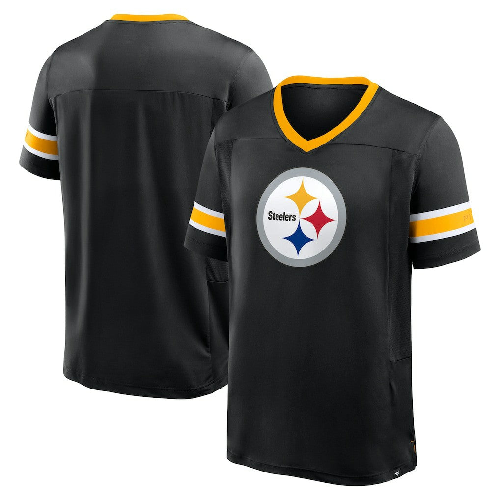 Pittsburgh Steelers Hometown Premium Hashmark V-Neck T-Shirt Black - Fanatics