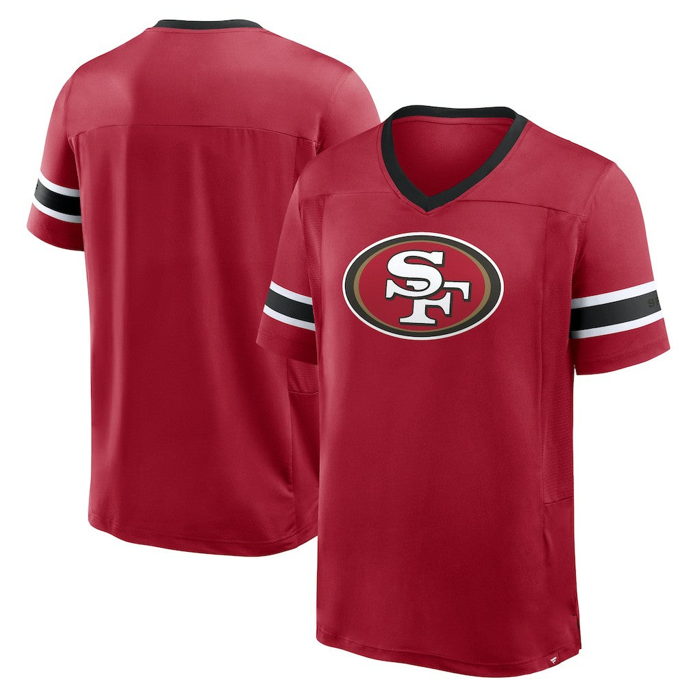 San Francisco 49ers Hometown Premium Hashmark V-Neck T-Shirt Scarlet - Fanatics