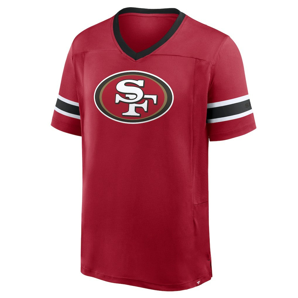San Francisco 49ers Hometown Premium Hashmark V-Neck T-Shirt Scarlet - Fanatics