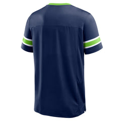 Seattle Seahawks Hometown Premium Hashmark V-Neck T-Shirt College Navy - Fanatics