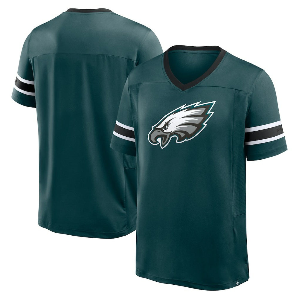 Philadelphia Eagles Hometown Premium Hashmark V-Neck T-Shirt Midnight Green - Fanatics