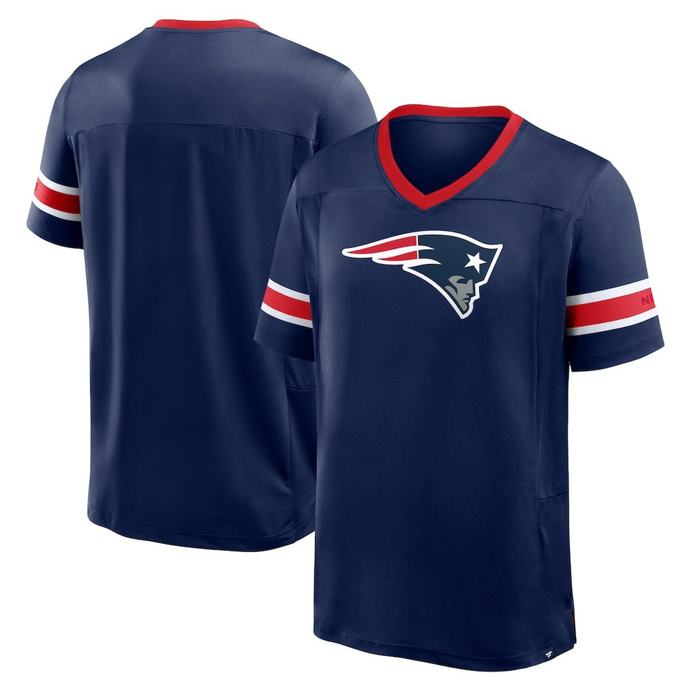 New England Patriots Hometown Premium Hashmark V-Neck T-Shirt Navy - Fanatics