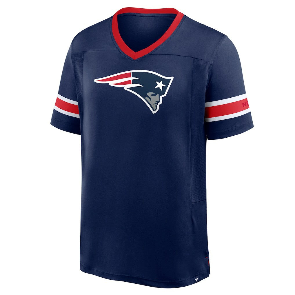 New England Patriots Hometown Premium Hashmark V-Neck T-Shirt Navy - Fanatics