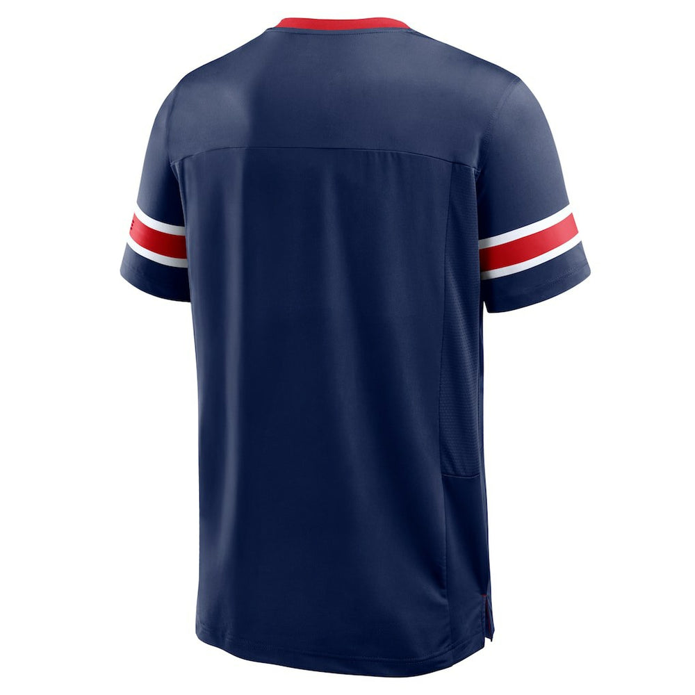New England Patriots Hometown Premium Hashmark V-Neck T-Shirt Navy - Fanatics