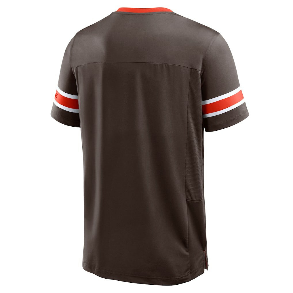 Cleveland Browns Hometown Premium Hashmark V-Neck T-Shirt Brown - Fanatics