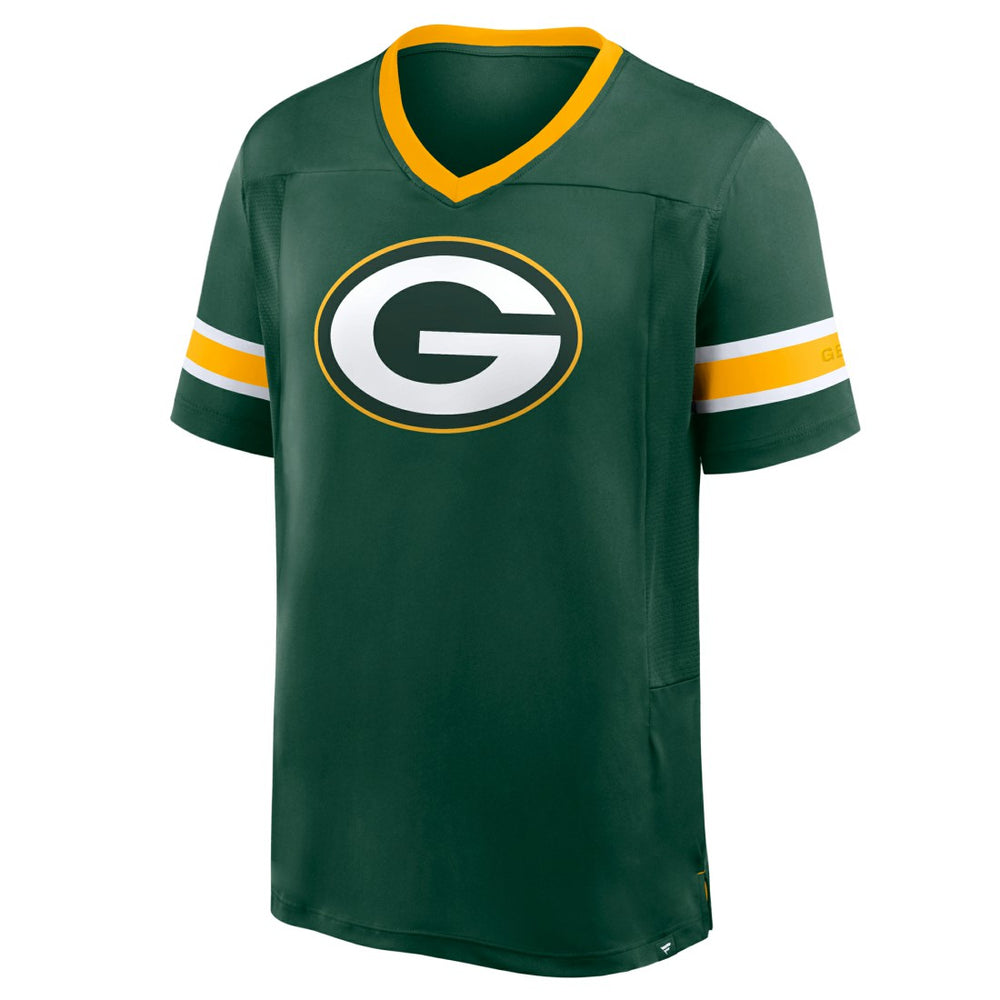 Green Bay Packers Hometown Premium Hashmark V-Neck T-Shirt Green - Fanatics