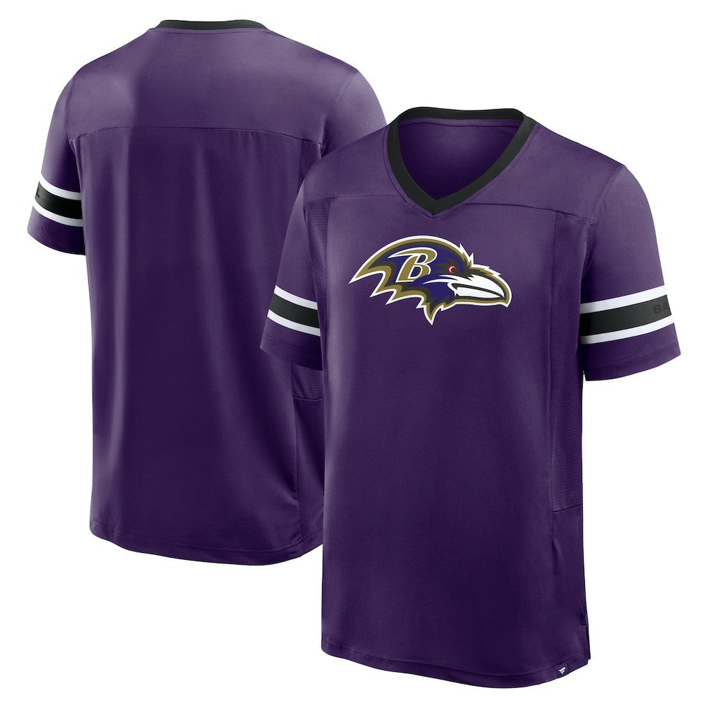 Baltimore Ravens Hometown Premium Hashmark V-Neck T-Shirt Purple - Fanatics