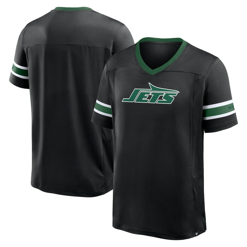 New York Jets Redzone Hashmark V-Neck T-Shirt Black - Fanatics