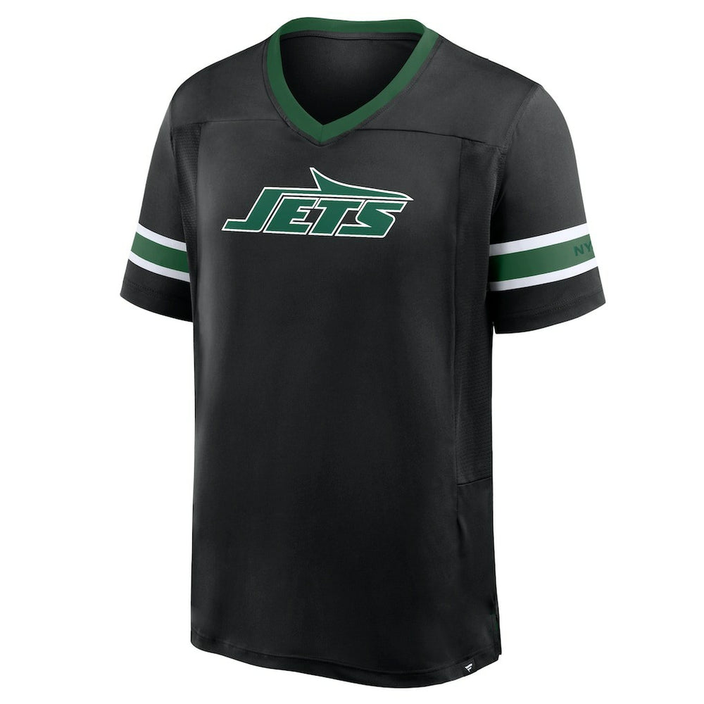 New York Jets Redzone Hashmark V-Neck T-Shirt Black - Fanatics