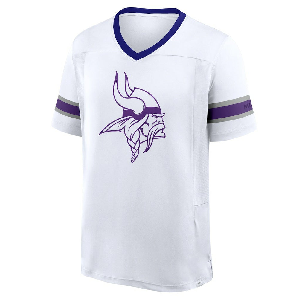 Minnesota Vikings Redzone Hashmark V-Neck T-Shirt White - Fanatics