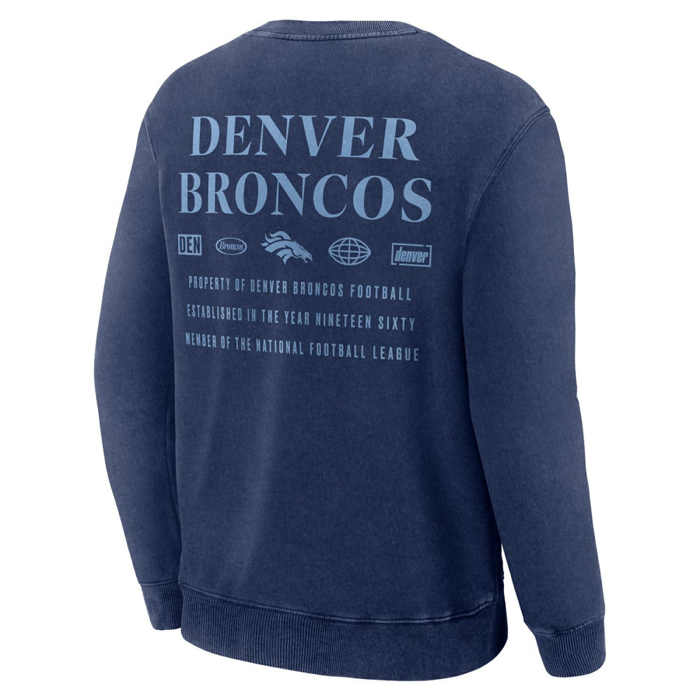 Denver Broncos Deep Route Pullover Sweatshirt Navy - Fanatics