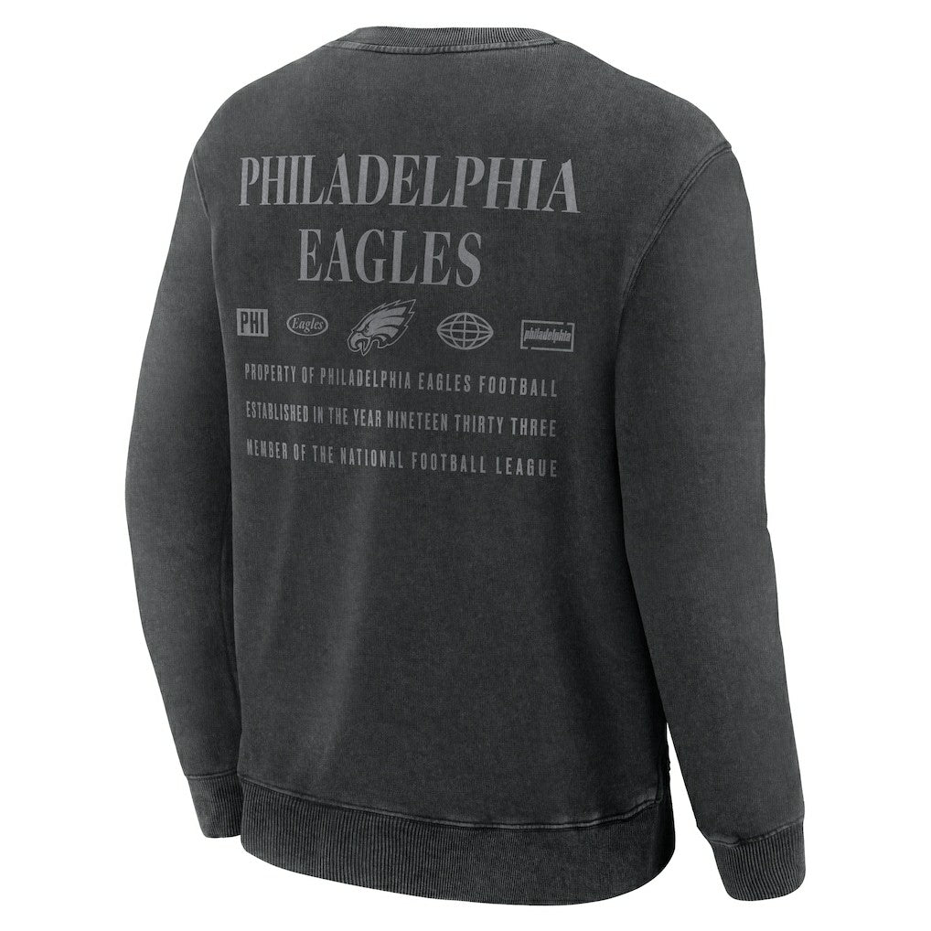 Philadelphia Eagles Deep Route Pullover Sweatshirt Black - Fanatics