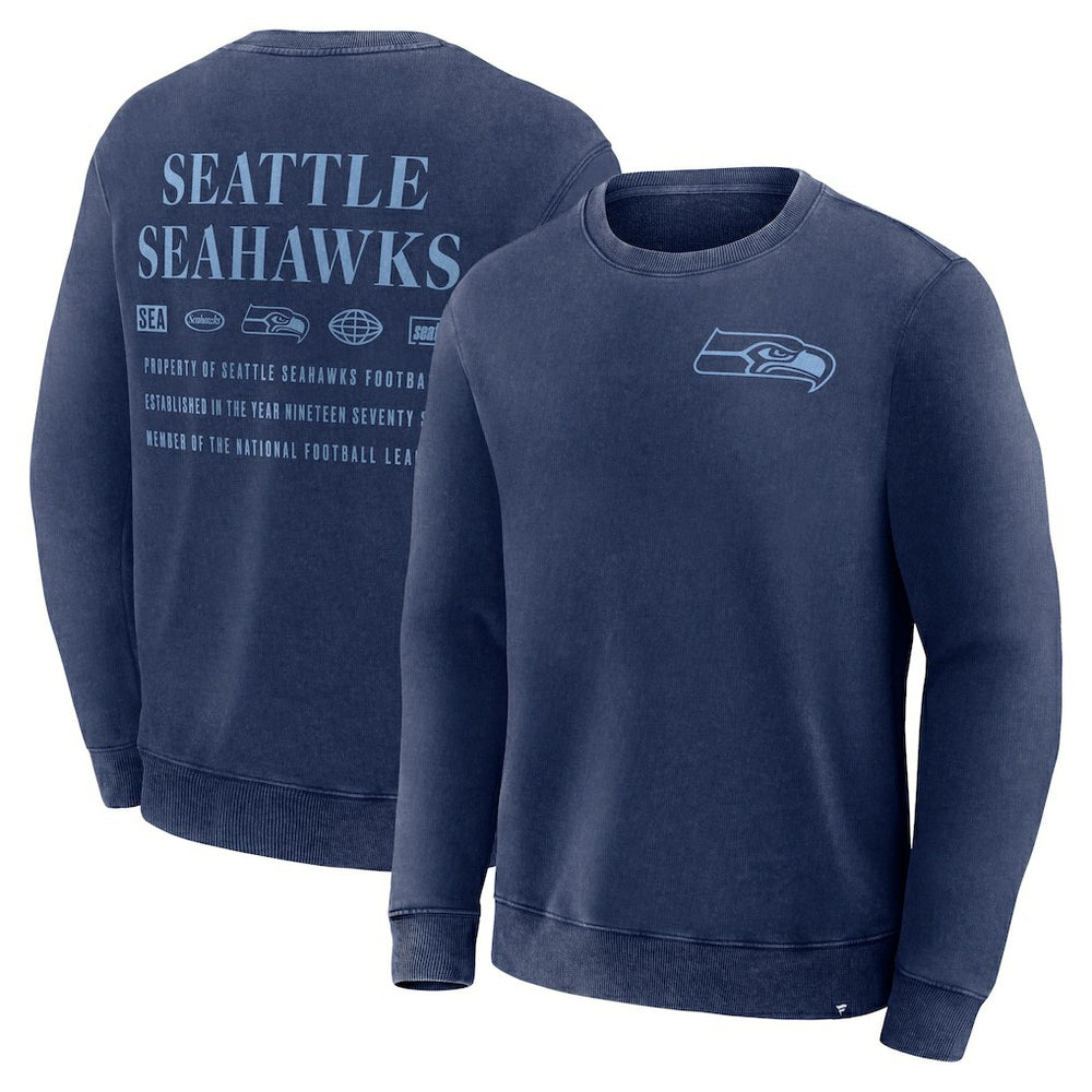Seattle Seahawks Deep Route Pullover Sweatshirt Navy - Fanatics