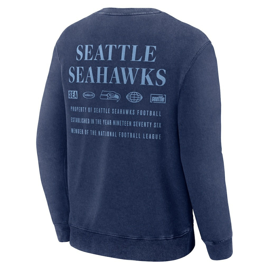 Seattle Seahawks Deep Route Pullover Sweatshirt Navy - Fanatics