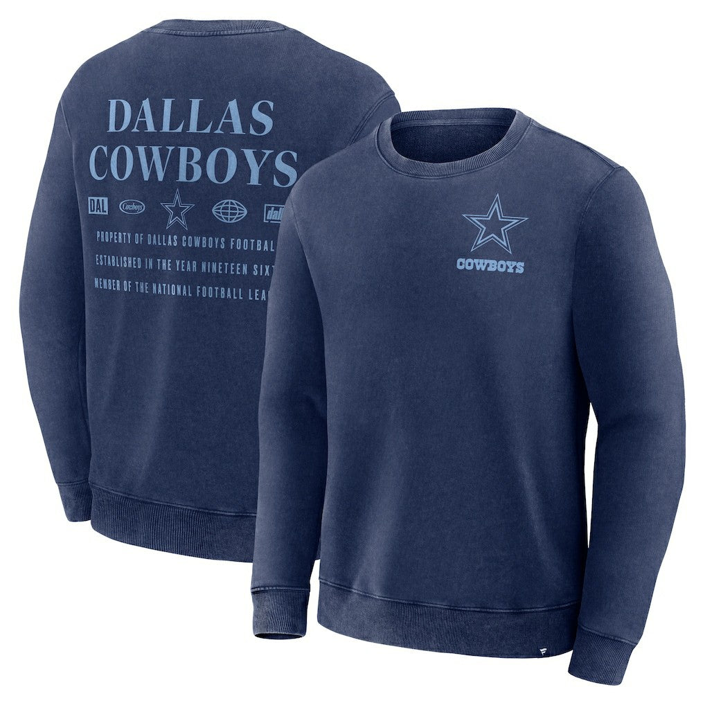 Dallas Cowboys Deep Route Pullover Sweatshirt Navy - Fanatics