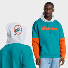 Miami Dolphins Helmet Retro Pullover Hoodie Aqua - Fanatics