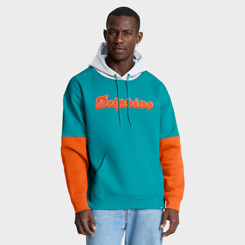 Miami Dolphins Helmet Retro Pullover Hoodie Aqua - Fanatics