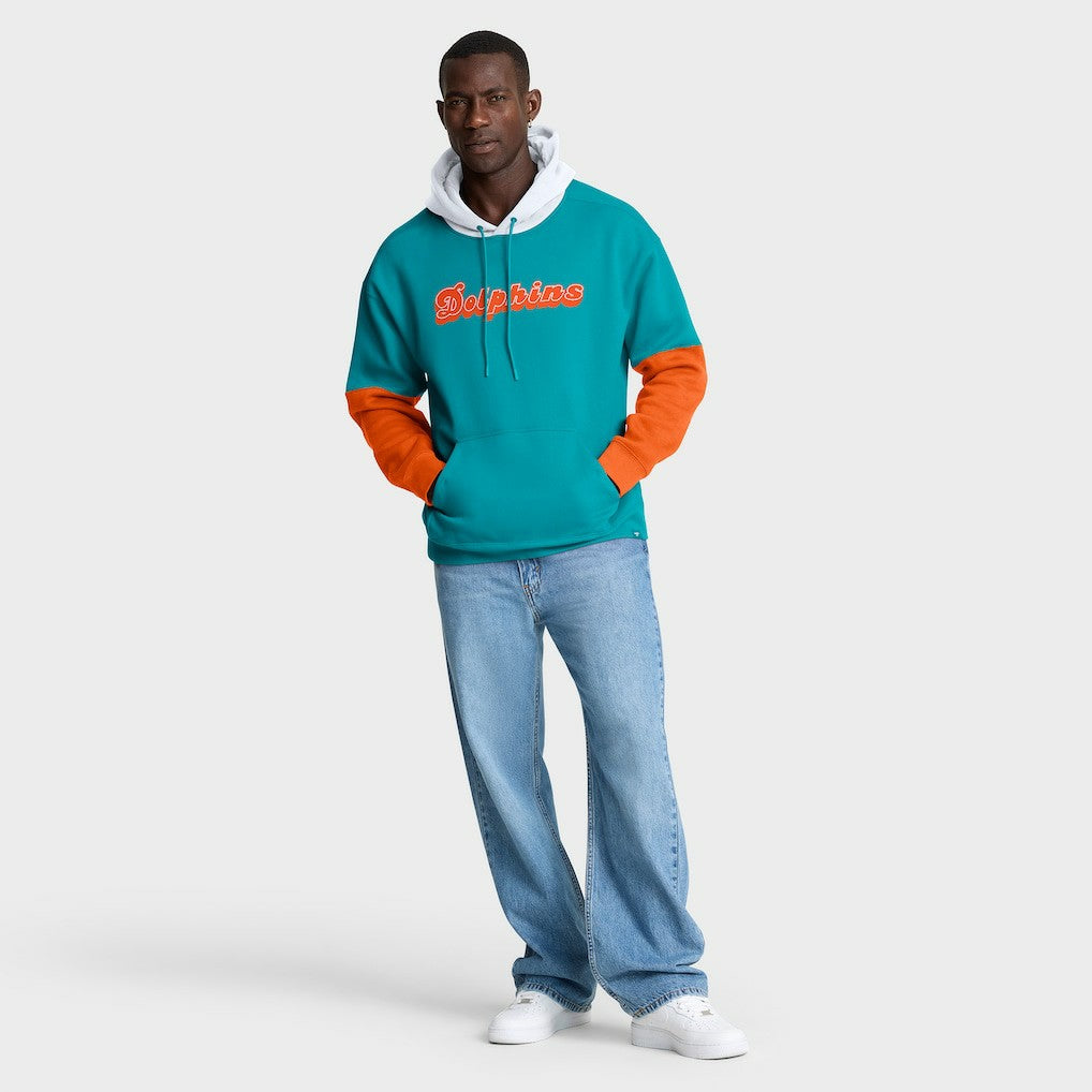 Miami Dolphins Helmet Retro Pullover Hoodie Aqua - Fanatics
