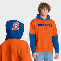 Denver Broncos Helmet Retro Pullover Hoodie Orange - Fanatics