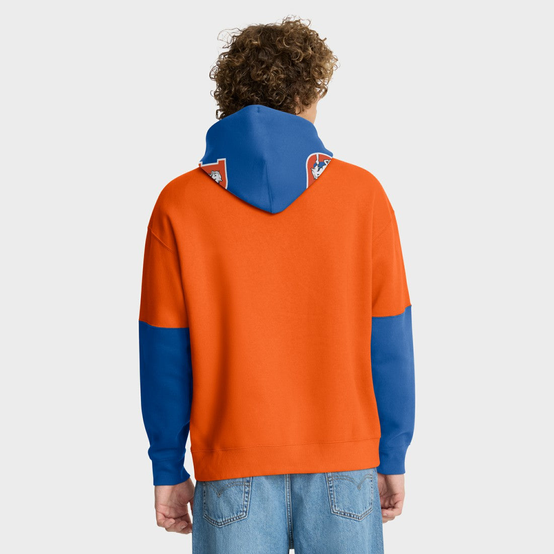Denver Broncos Helmet Retro Pullover Hoodie Orange - Fanatics