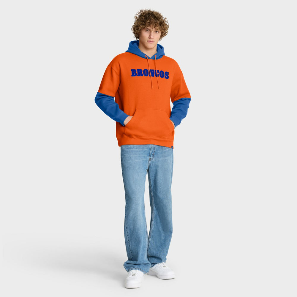 Denver Broncos Helmet Retro Pullover Hoodie Orange - Fanatics