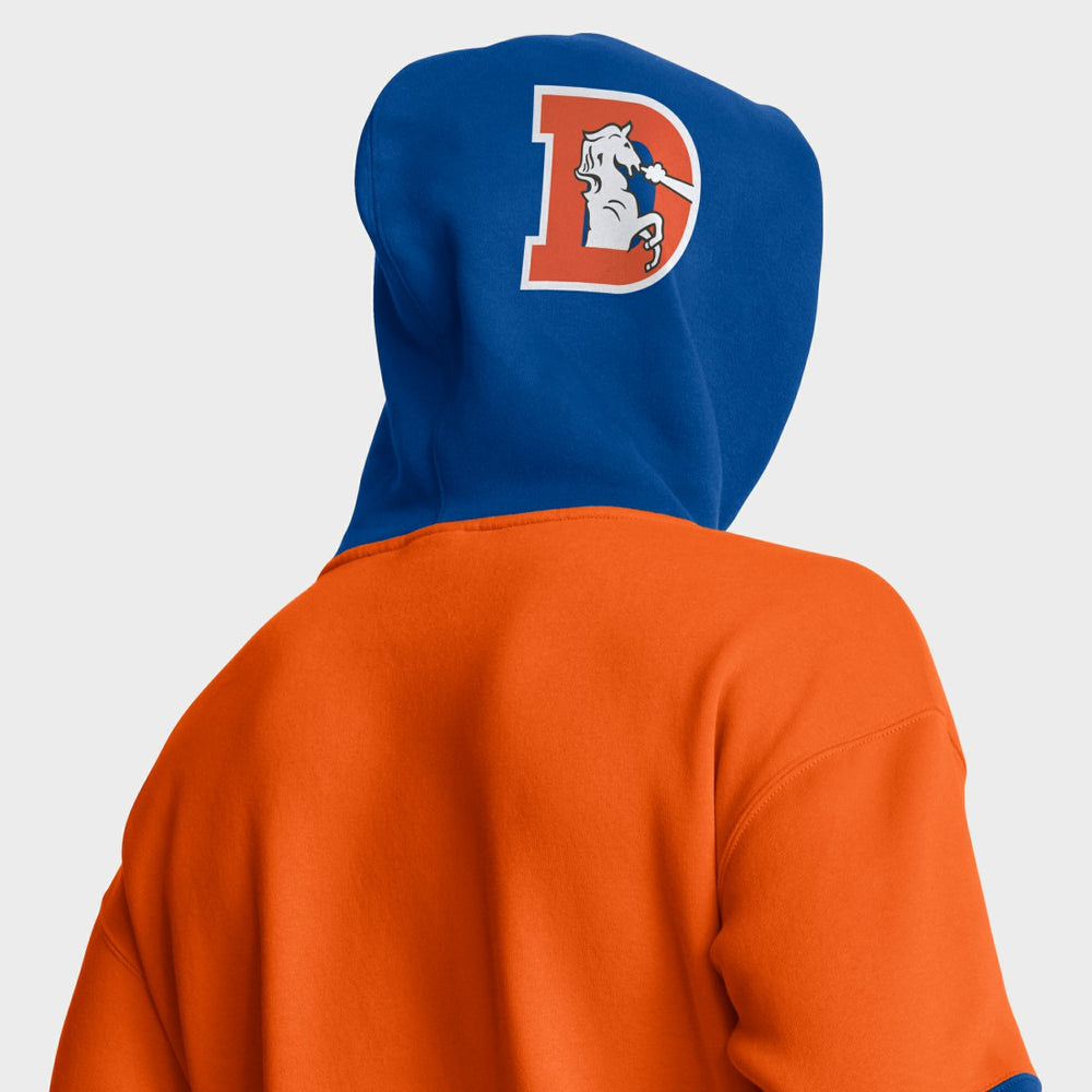 Denver Broncos Helmet Retro Pullover Hoodie Orange - Fanatics