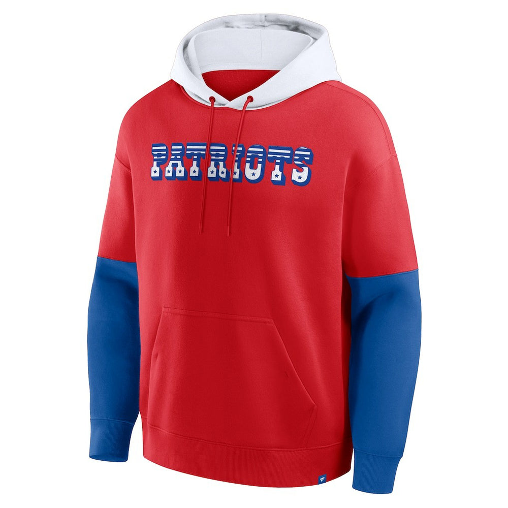 New England Patriots Helmet Retro Pullover Hoodie Red - Fanatics