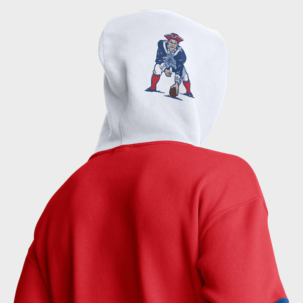 New England Patriots Helmet Retro Pullover Hoodie Red - Fanatics