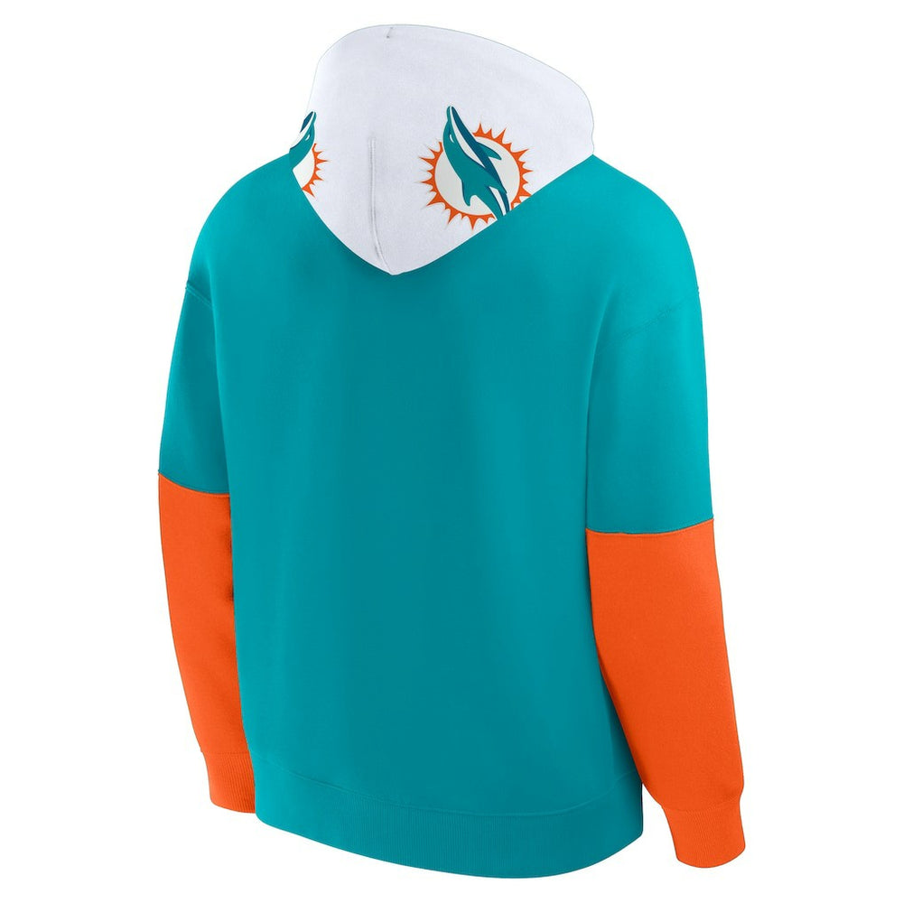 Miami Dolphins Helmet Pullover Hoodie Aqua - Fanatics