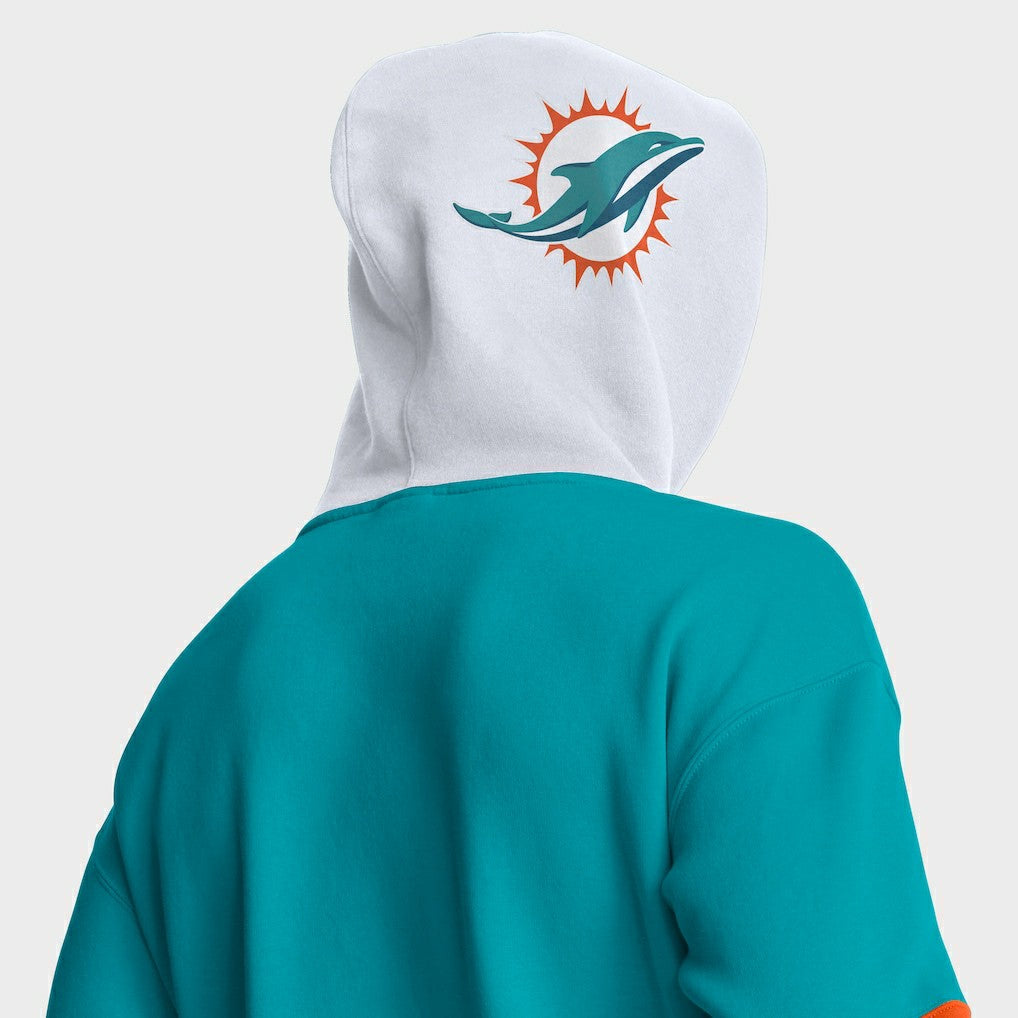 Miami Dolphins Helmet Pullover Hoodie Aqua - Fanatics