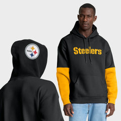 Pittsburgh Steelers Helmet Pullover Hoodie Black - Fanatics