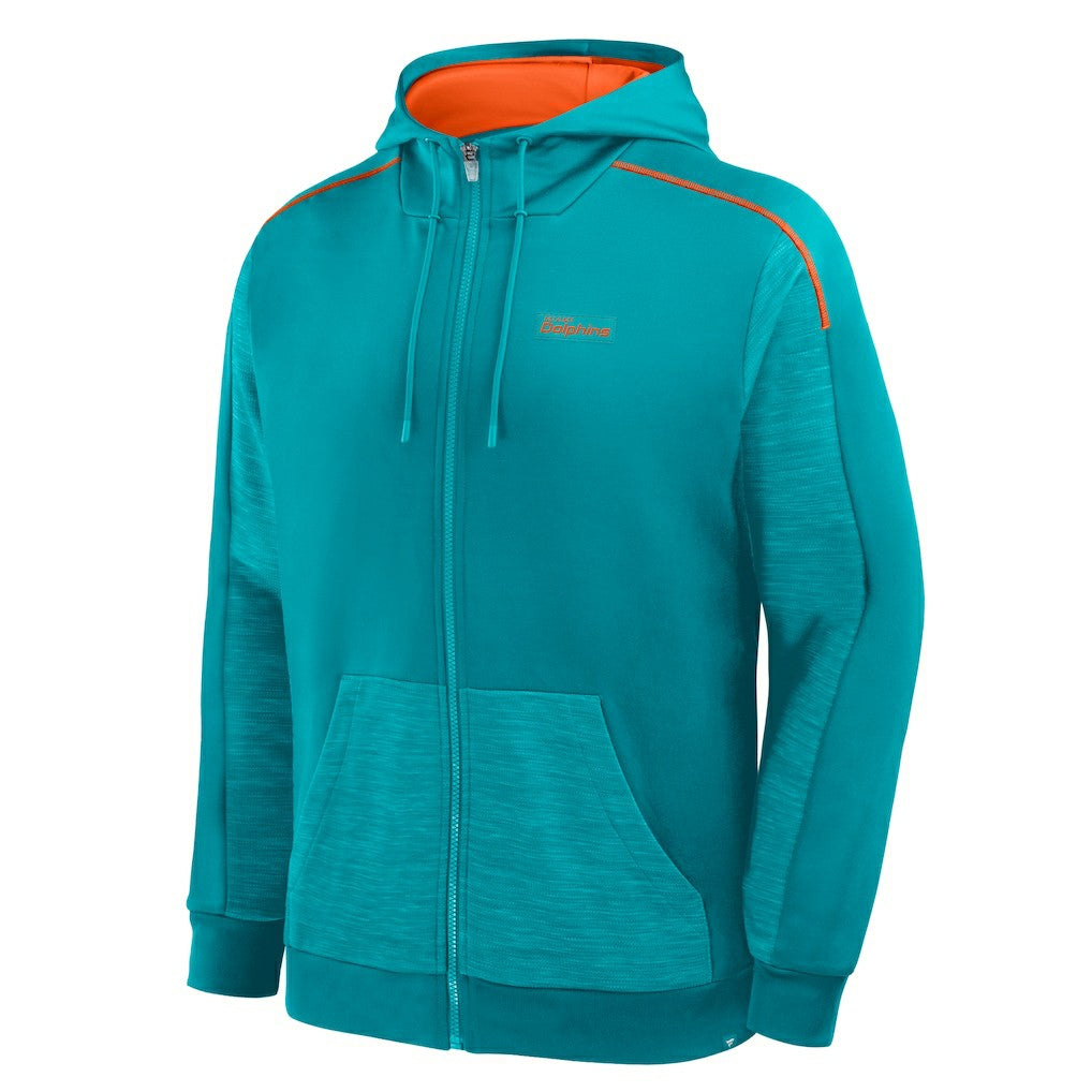Miami Dolphins Checkdown Pass Full-Zip Hoodie Aqua - Fanatics