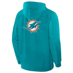 Miami Dolphins Checkdown Pass Full-Zip Hoodie Aqua - Fanatics