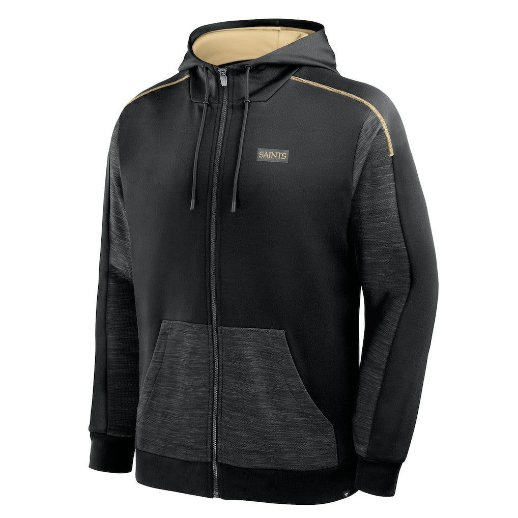New Orleans Saints Checkdown Pass Full-Zip Hoodie Black - Fanatics