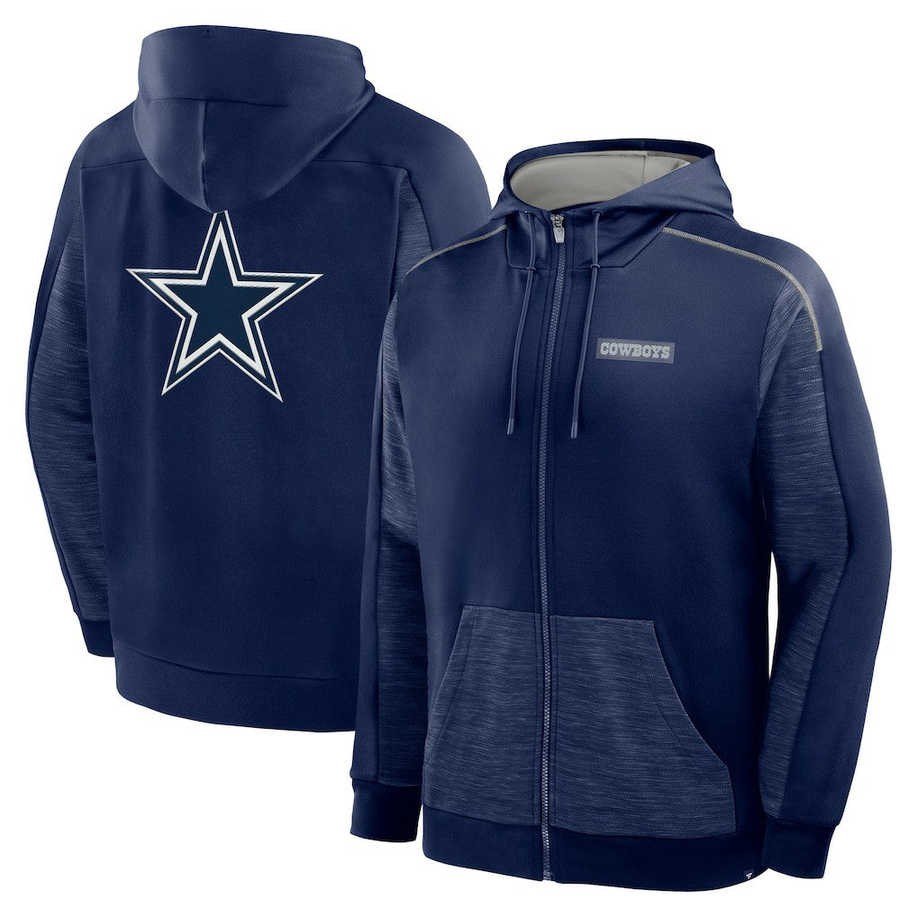 Dallas Cowboys Checkdown Pass Full-Zip Hoodie Navy - Fanatics