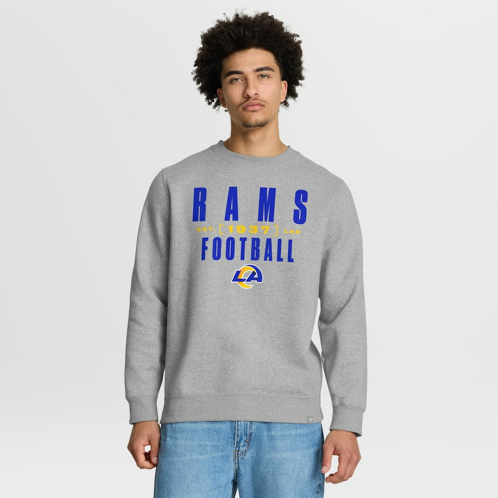 Los Angeles Rams Powerful Throw Legacy Pullover Sweatshirt Heather Gray - Fanatics