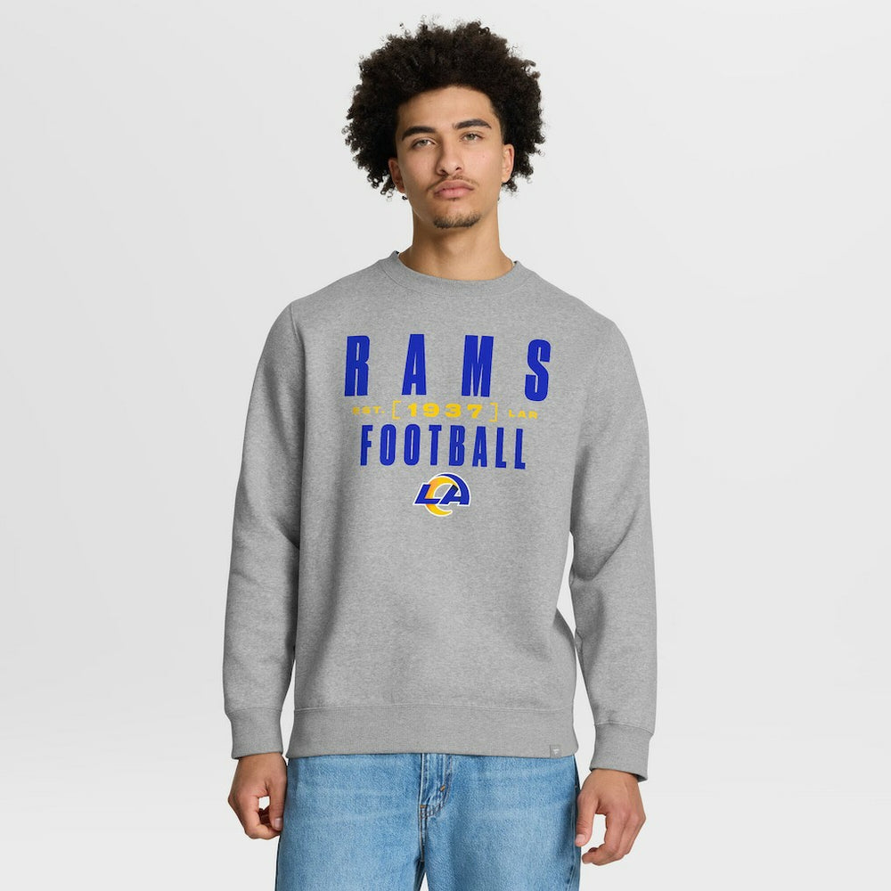 Los Angeles Rams Powerful Throw Legacy Pullover Sweatshirt Heather Gray - Fanatics