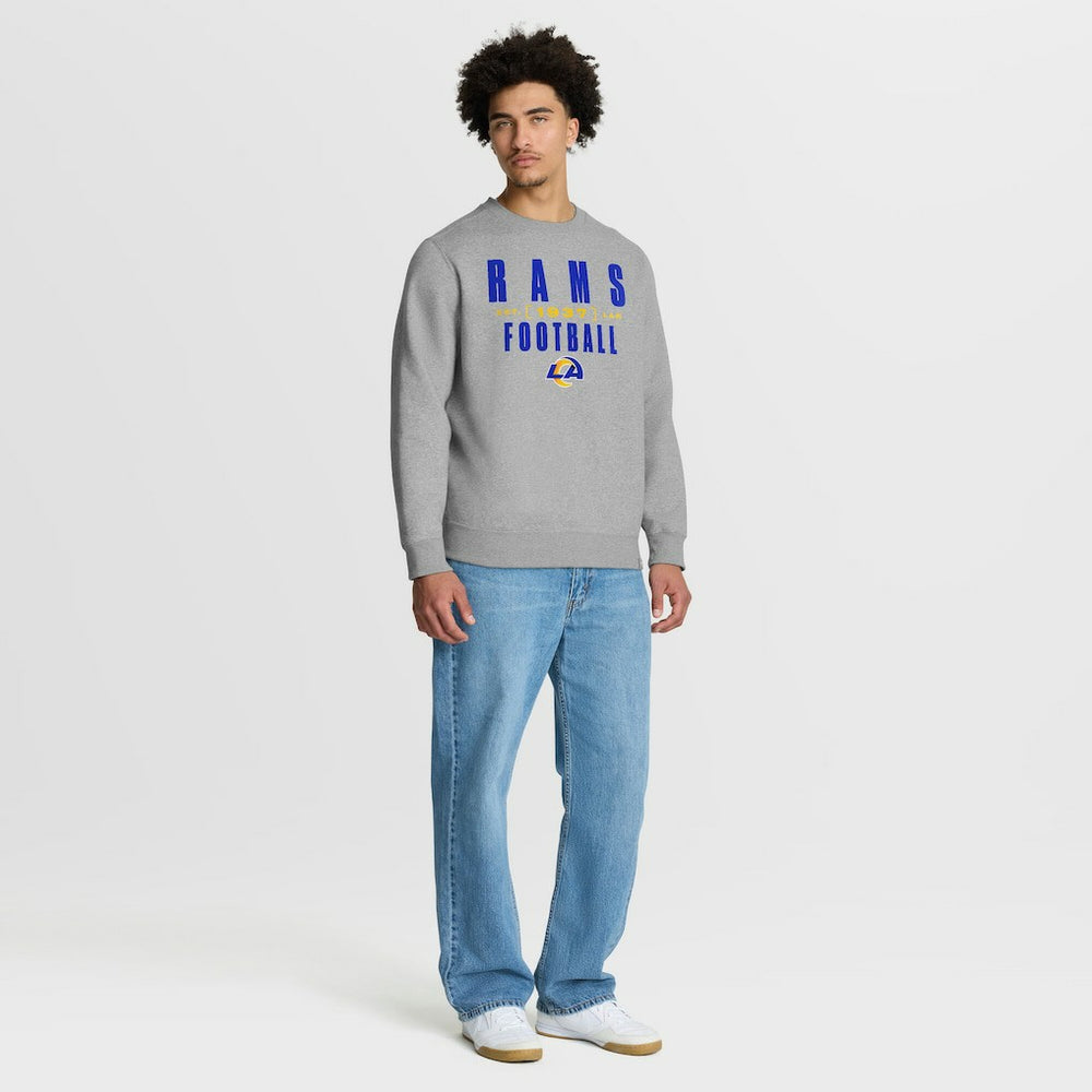 Los Angeles Rams Powerful Throw Legacy Pullover Sweatshirt Heather Gray - Fanatics