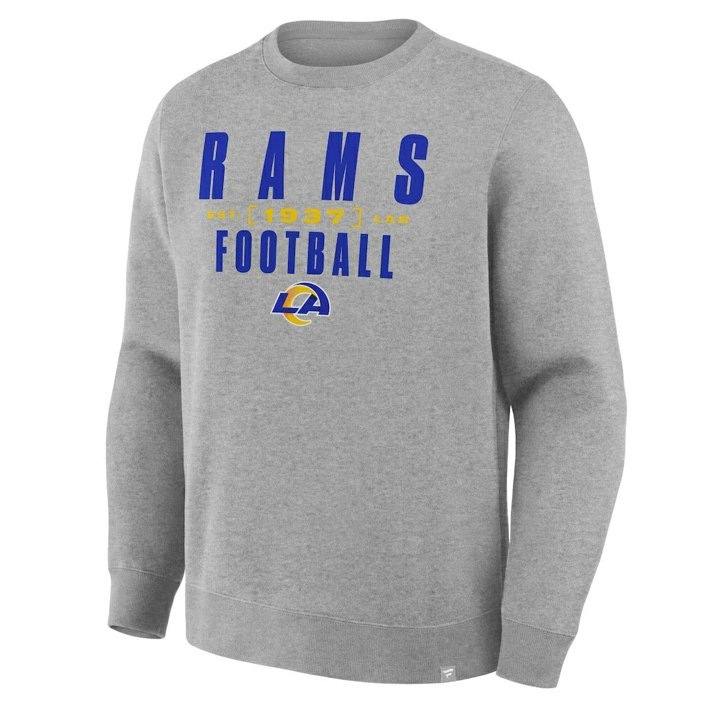 Los Angeles Rams Powerful Throw Legacy Pullover Sweatshirt Heather Gray - Fanatics